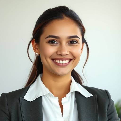 A confident young professional smiling during a successful interview