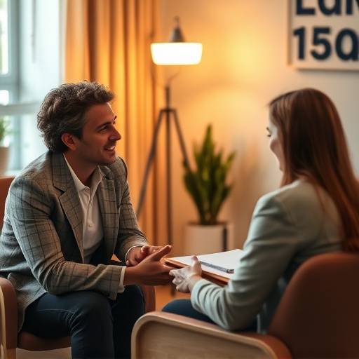 An experienced career coach giving personalized advice to a job seeker in a one-on-one coaching session.